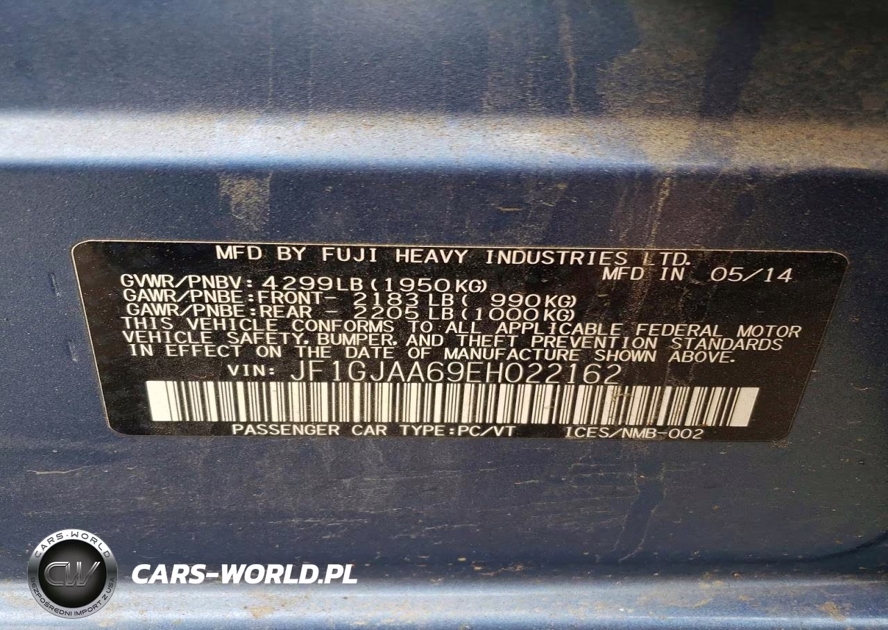 2014 Subaru Impreza VIN:JF1GJAA69EH022162 - 13