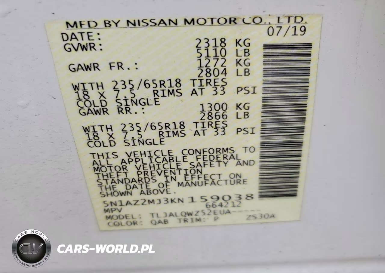 2019 Nissan Murano Sv VIN:5N1AZ2MJ3KN159038 - 13