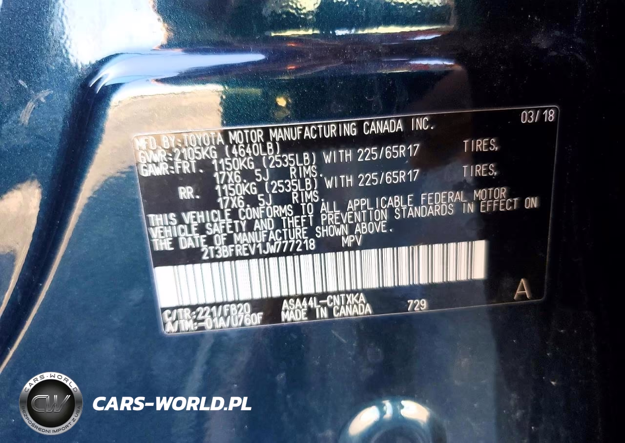 2018 Toyota Rav4 Le VIN:2T3BFREV1JW777218 - 13