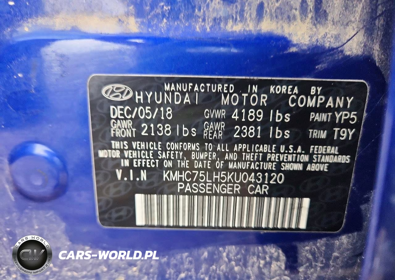 2019 Hyundai Ioniq Electric Base VIN:KMHC75LH5KU043120 - 12