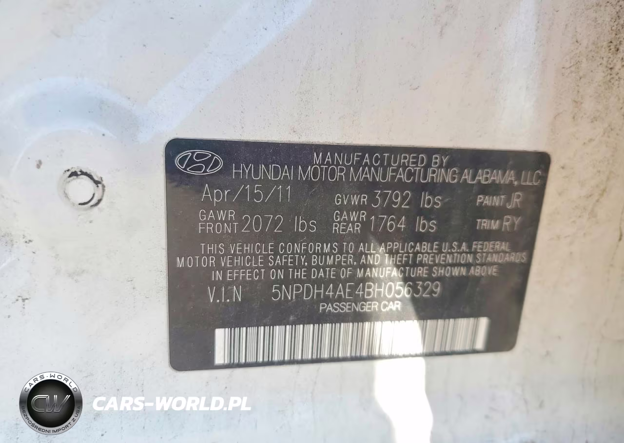 2011 Hyundai Elantra Limited VIN:5NPDH4AE4BH056329 - 12