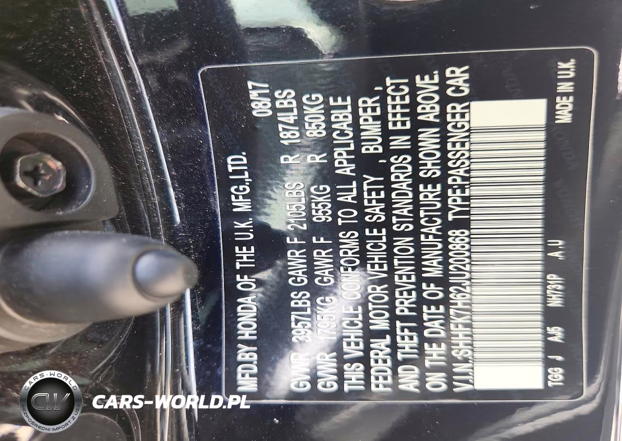 2018 Honda Civic Ex VIN:SHHFK7H62JU200868 - 12
