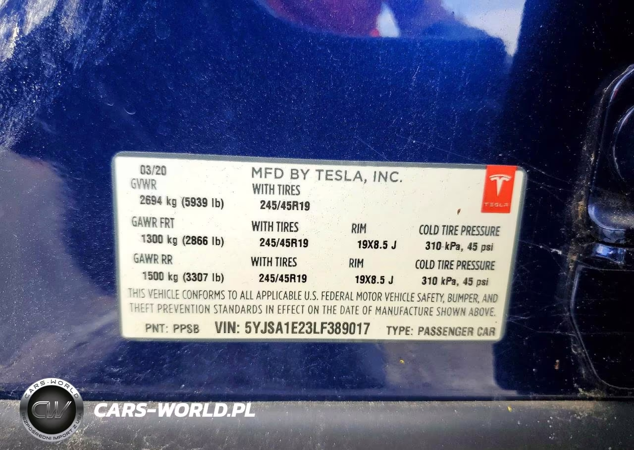 2020 Tesla Model S VIN:5YJSA1E23LF389017 - 12