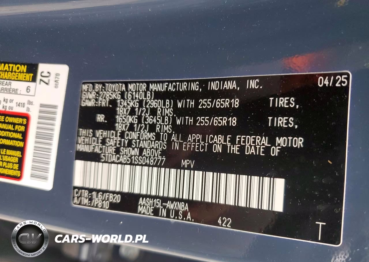 2025 Toyota Grand Highlander Hybrid Le VIN:5TDACAB51SS048777 - 13