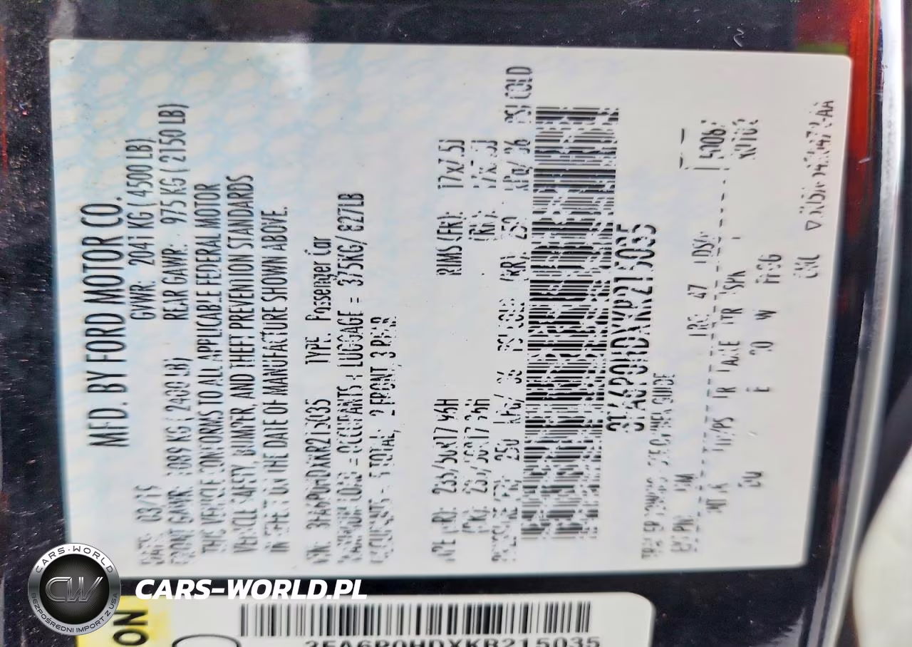 2019 Ford Fusion Se VIN:3FA6P0HDXKR215035 - 12