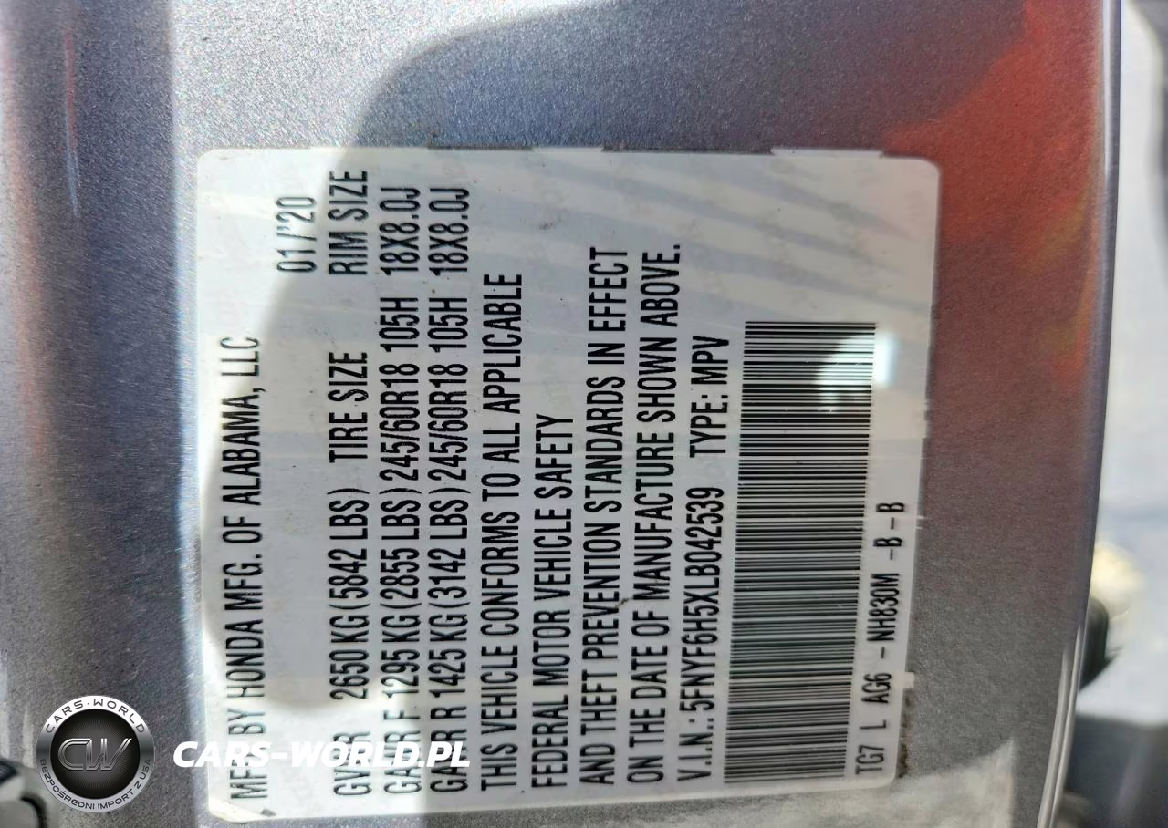 2020 Honda Pilot Exl VIN:5FNYF6H5XLB042539 - 13