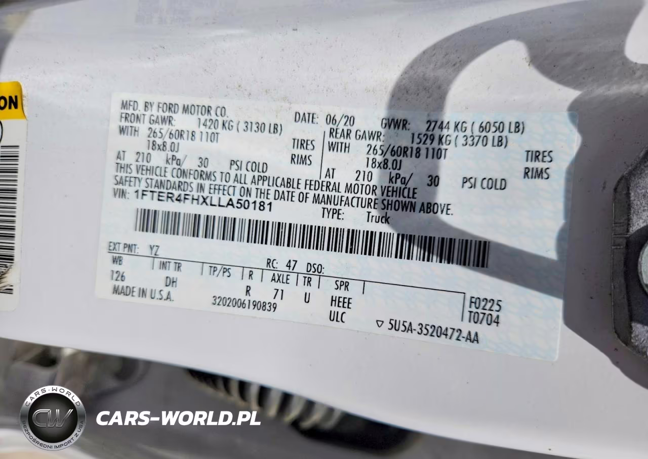 2020 Ford Ranger Xl VIN:1FTER4FHXLLA50181 - 12