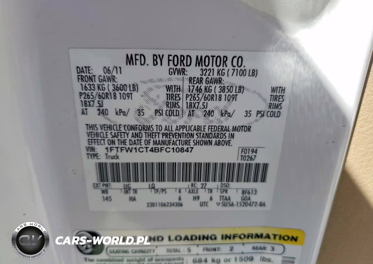 2011 Ford F150 Supercrew VIN:1FTFW1CT4BFC10847 - 12