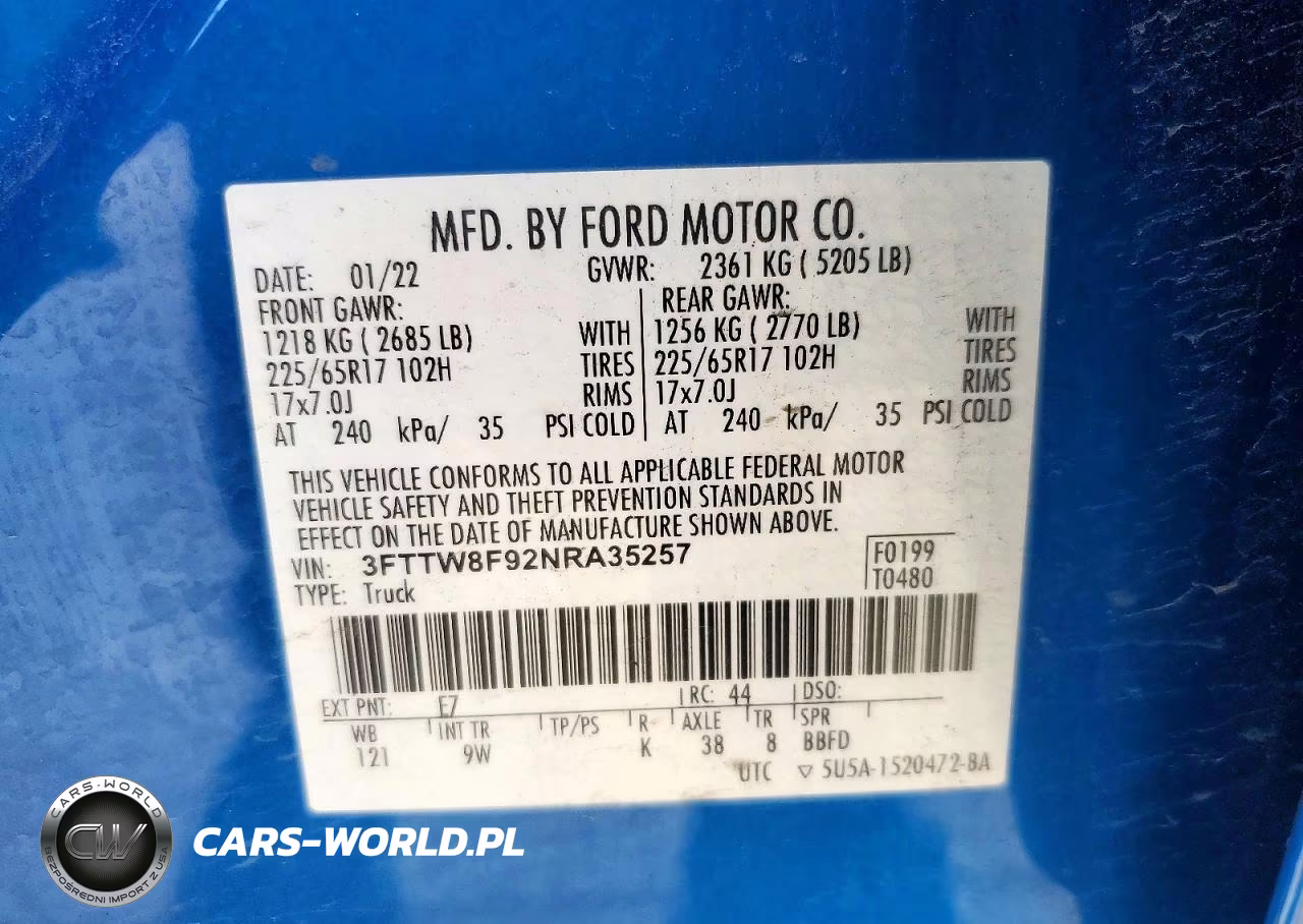 2022 Ford Maverick Xl VIN:3FTTW8F92NRA35257 - 12