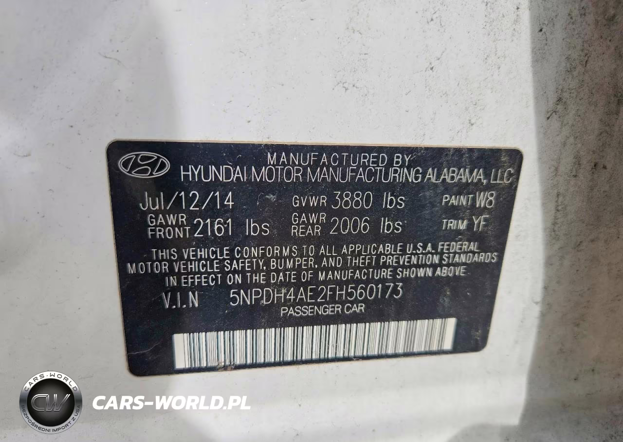 2015 Hyundai Elantra Limited VIN:5NPDH4AE2FH560173 - 13
