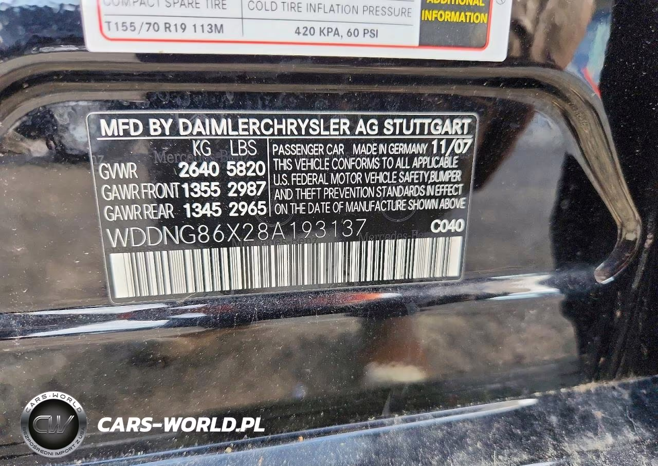 2008 MERCEDES-BENZ S 550 4MAT 4MATIC VIN:WDDNG86X28A193137 - 12