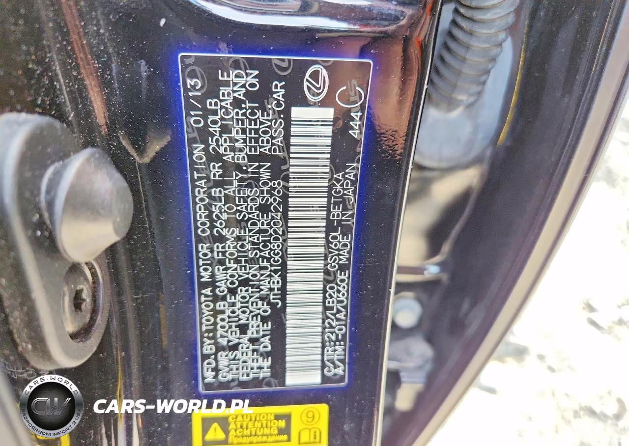 2013 Lexus Es 350 VIN:JTHBK1GG8D2042968 - 12