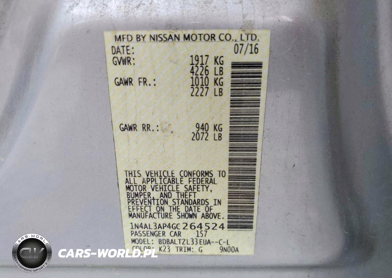 2016 Nissan Altima 2.5 Sl VIN:1N4AL3AP4GC264524 - 12