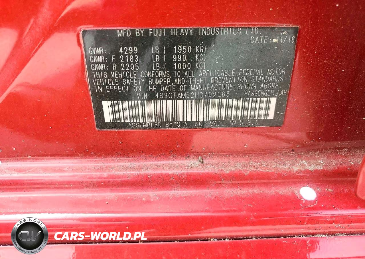 2017 Subaru Impreza Sport VIN:4S3GTAM62H3702065 - 12