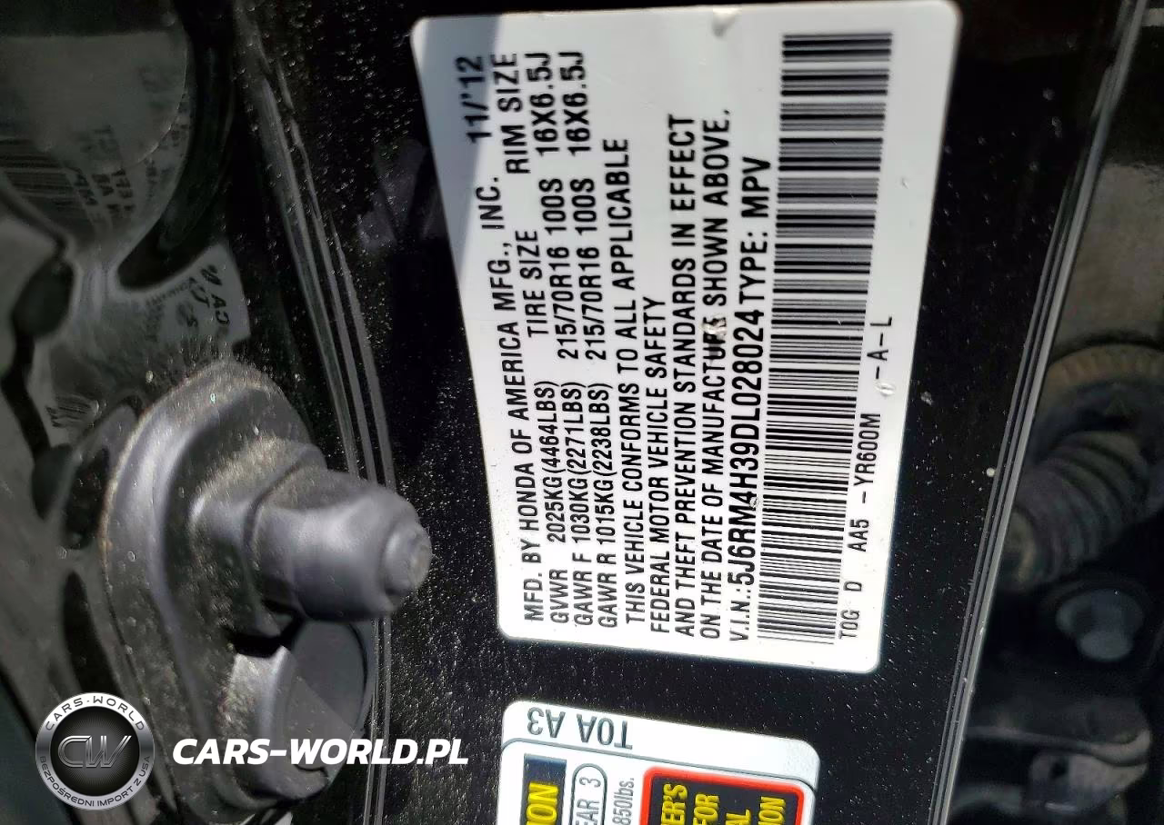 2013 Honda Cr-V Lx VIN:5J6RM4H39DL028024 - 13