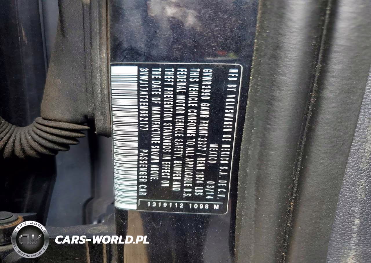 2014 Volkswagen Beetle VIN:3VWJ17AT3EM652177 - 12