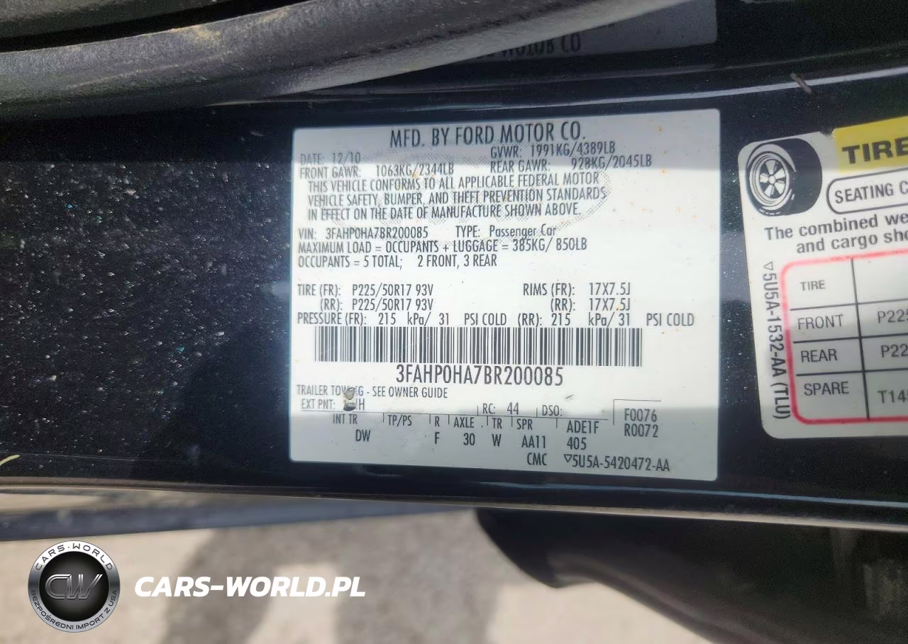 2011 Ford Fusion Se VIN:3FAHP0HA7BR200085 - 12