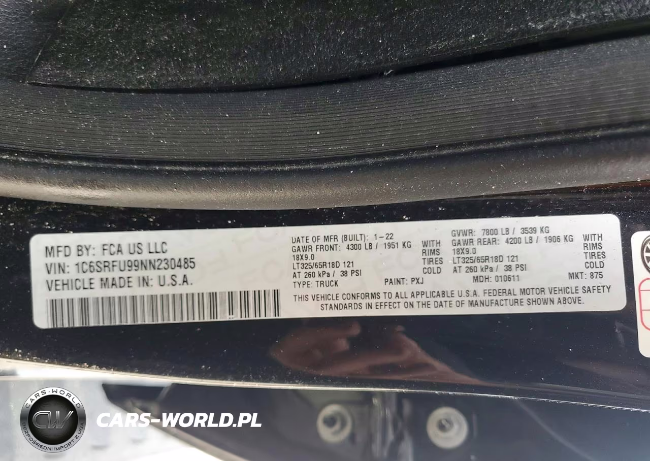 2022 Ram 1500 Trx VIN:1C6SRFU99NN230485 - 12