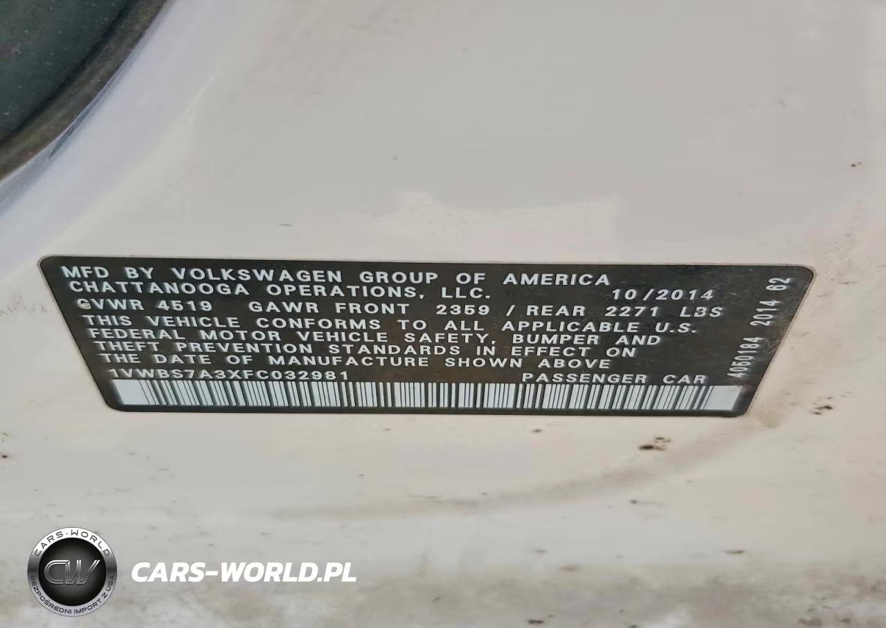 2015 Volkswagen Passat Se VIN:1VWBS7A3XFC032981 - 12