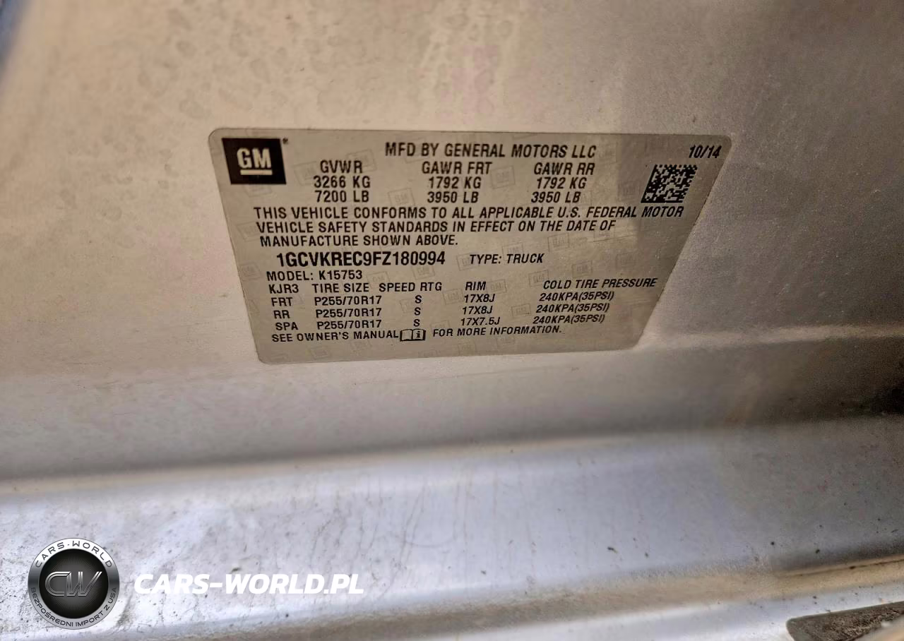 2015 Chevrolet Silverado K1500 Lt VIN:1GCVKREC9FZ180994 - 12
