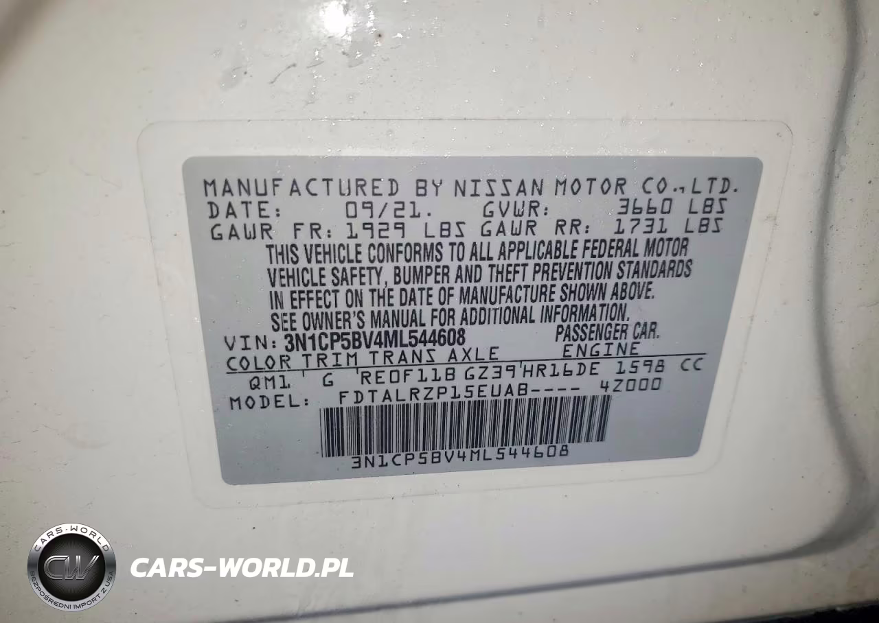 2021 Nissan Kicks S VIN:3N1CP5BV4ML544608 - 13