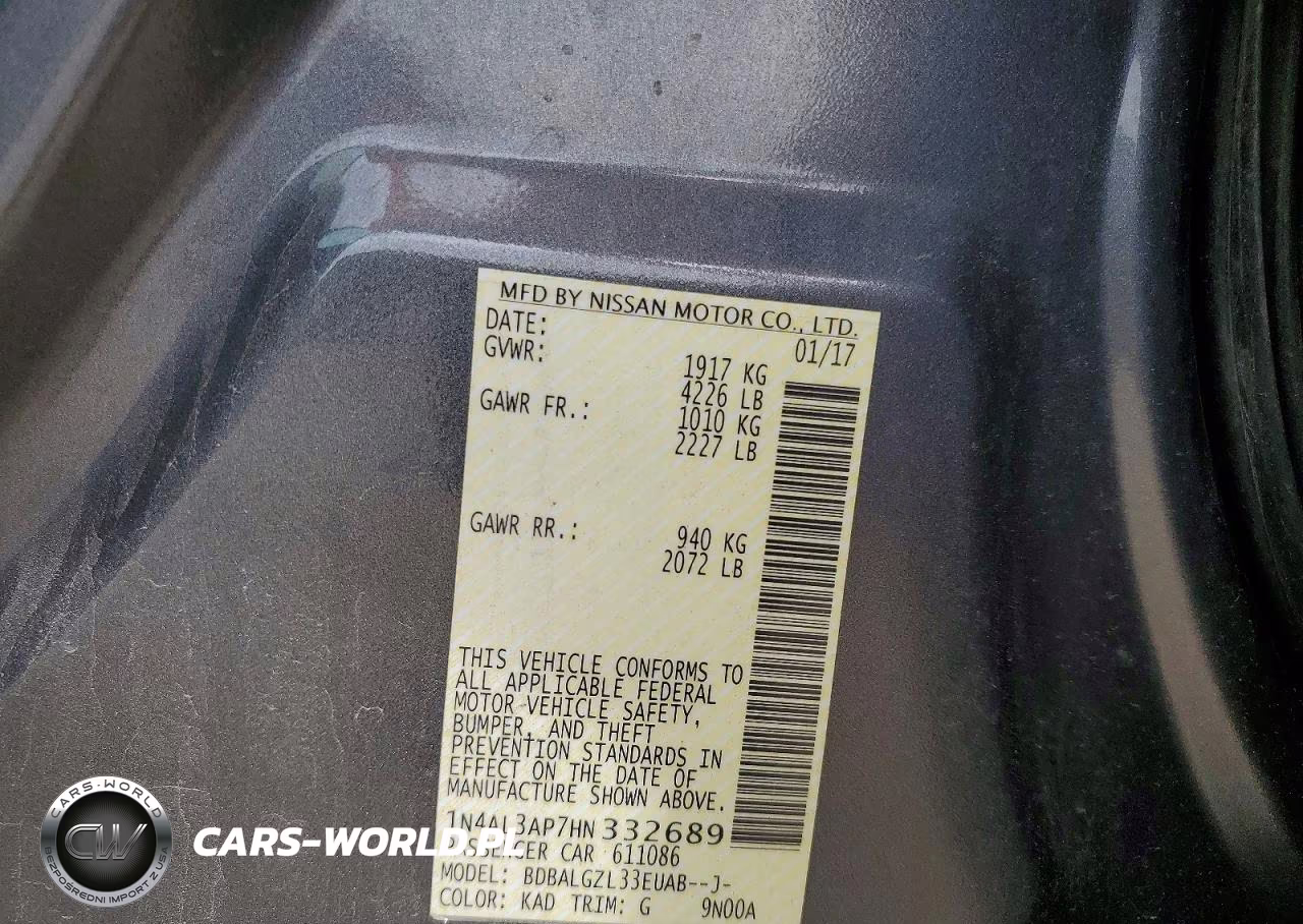 2017 Nissan Altima 2.5 VIN:1N4AL3AP7HN332689 - 12