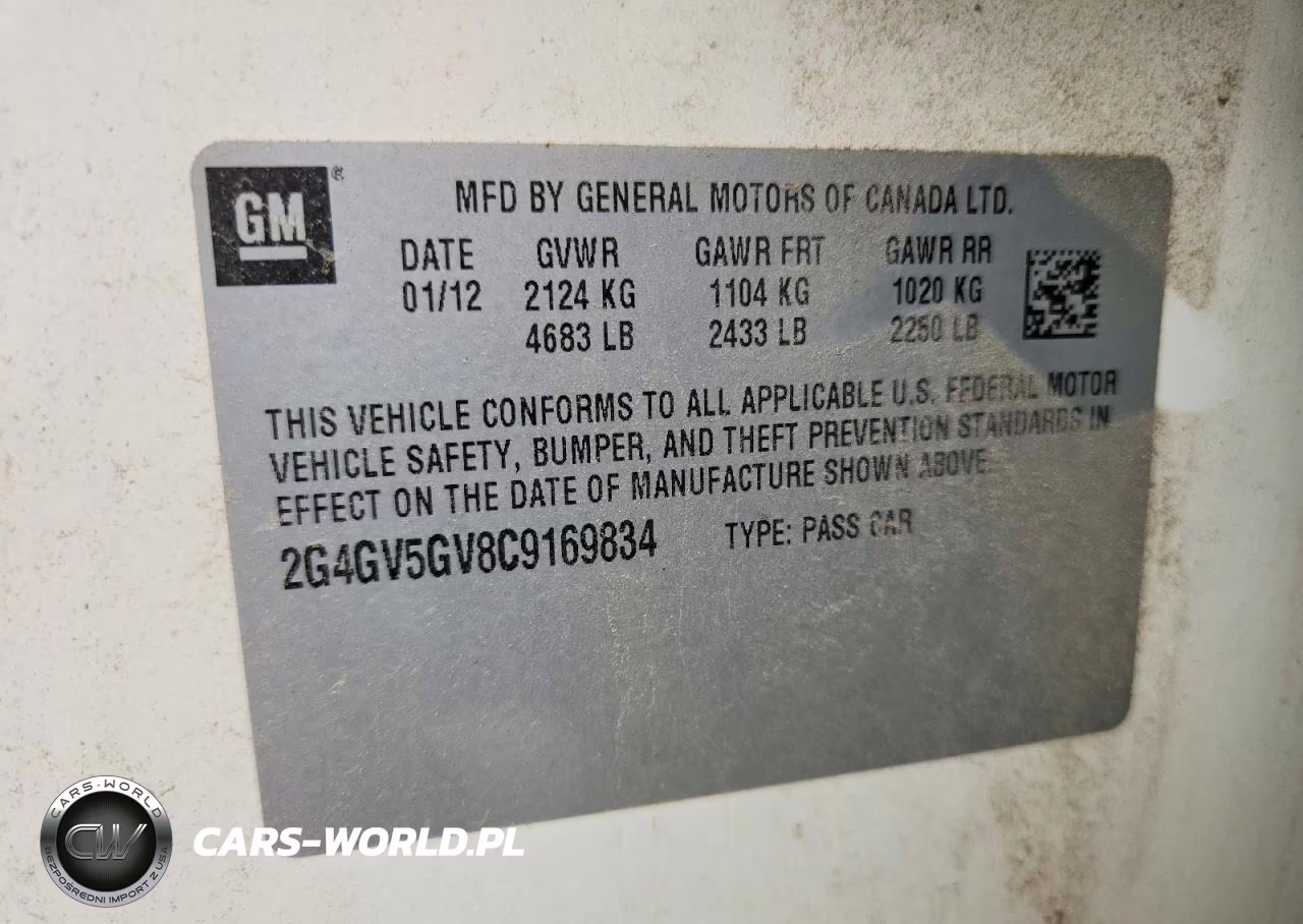 2012 Buick Regal Gs VIN:2G4GV5GV8C9169834 - 13