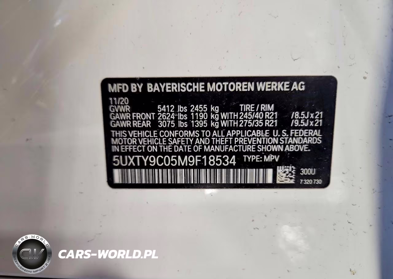 2021 BMW X3 xDrivem40I VIN:5UXTY9C05M9F18534 - 14
