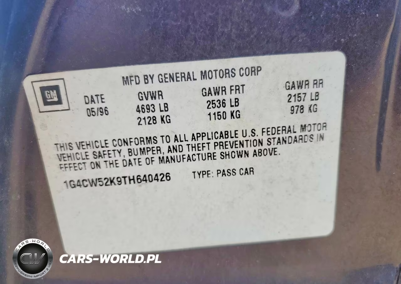 1996 Buick Park Avenue VIN:1G4CW52K9TH640426 - 12