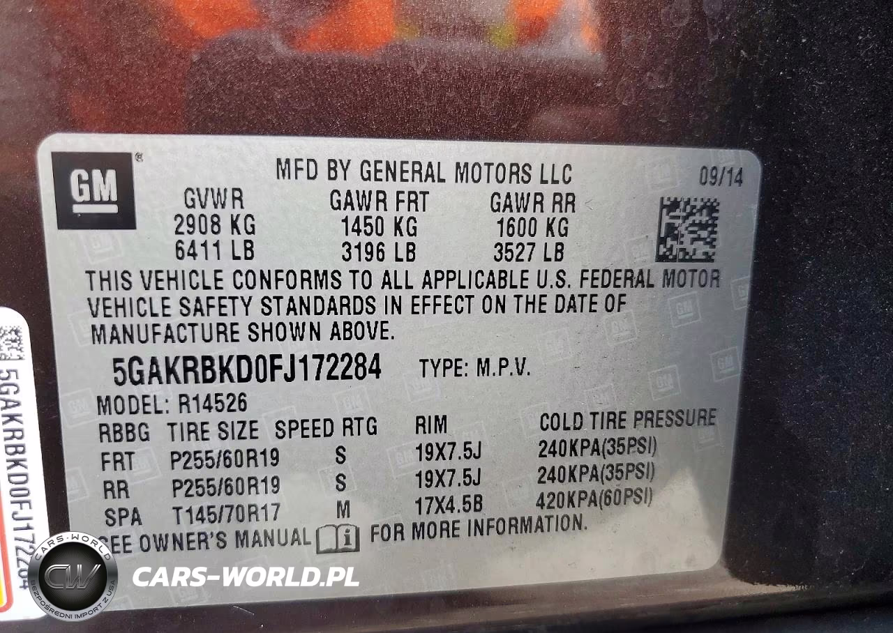 2015 Buick Enclave VIN:5GAKRBKD0FJ172284 - 13