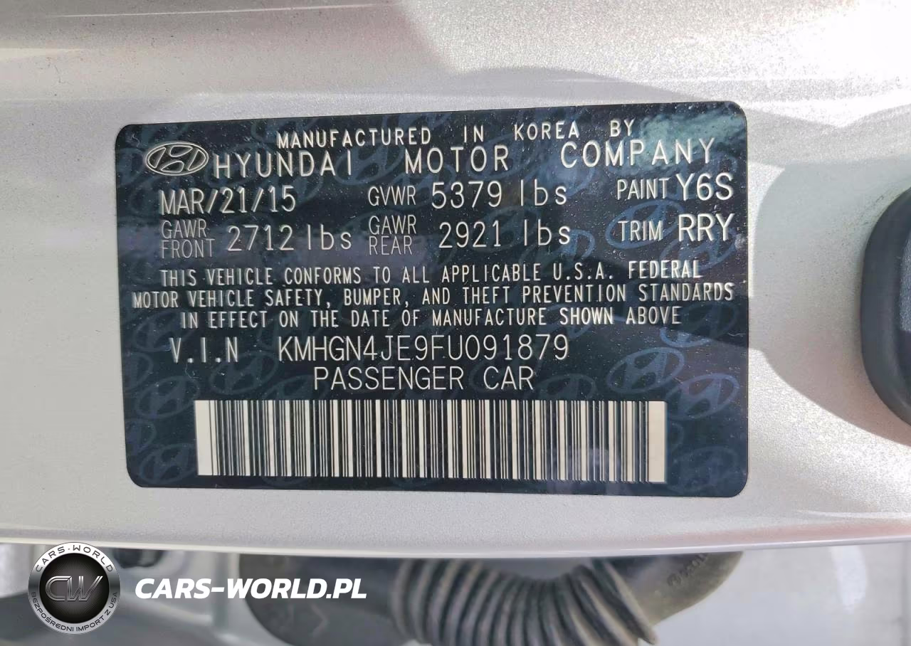 2015 Hyundai Genesis 3.8L VIN:KMHGN4JE9FU091879 - 12