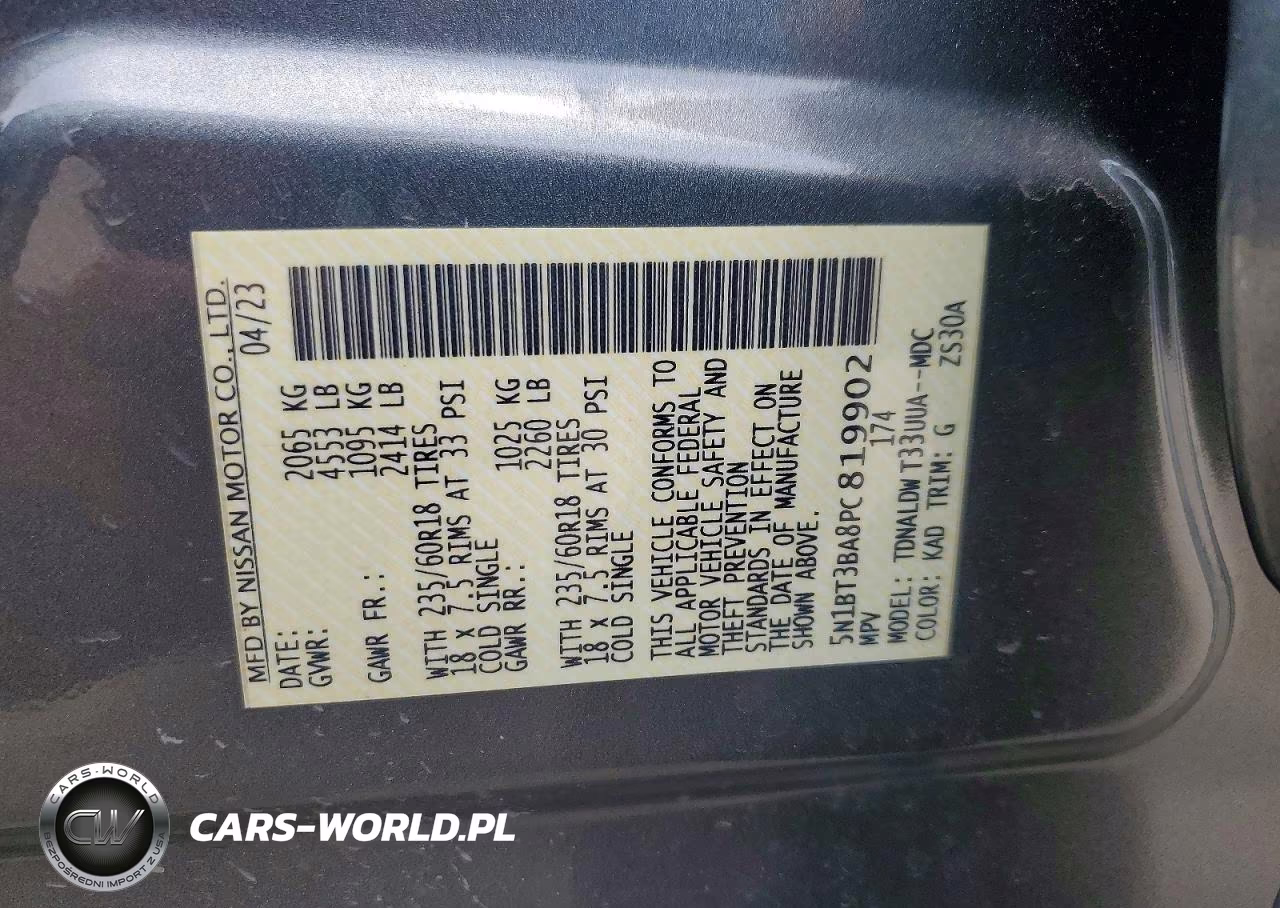 2023 Nissan Rogue Sv VIN:5N1BT3BA8PC819902 - 13