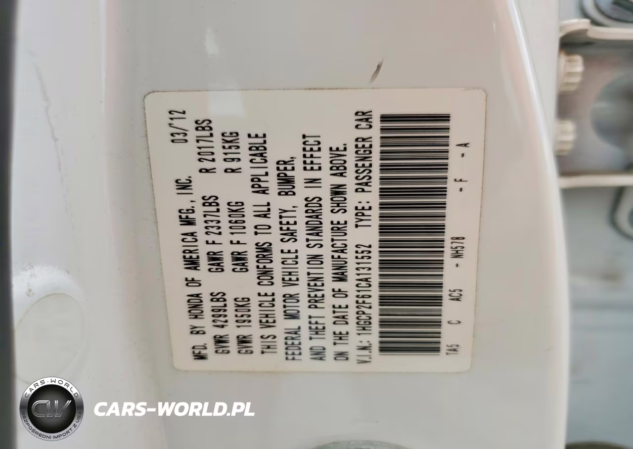 2012 Hond Accord VIN:1HGCP2F61CA131552 - 13