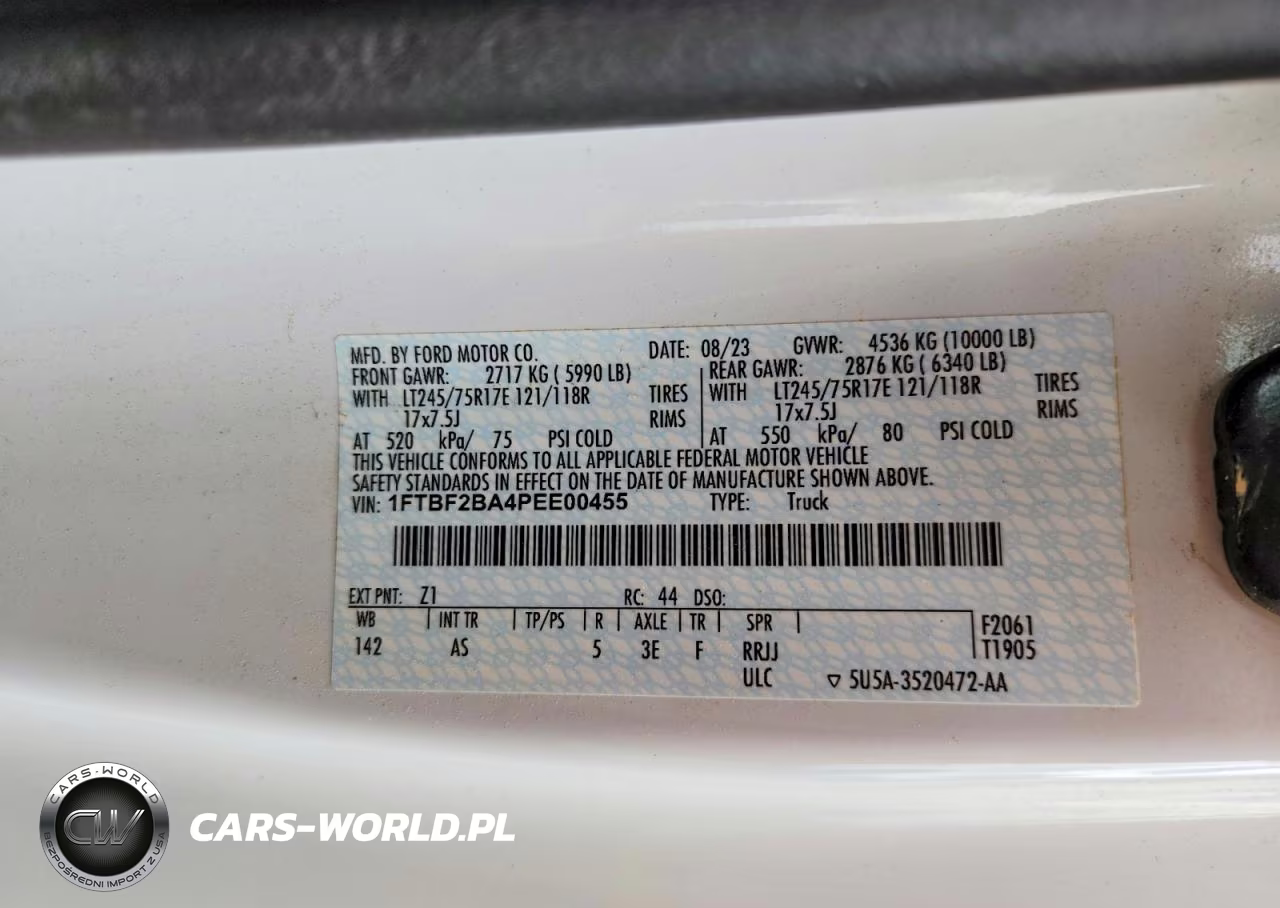2023 FORD F250 SUPER DUTY VIN:1FTBF2BA4PEE00455 - 13