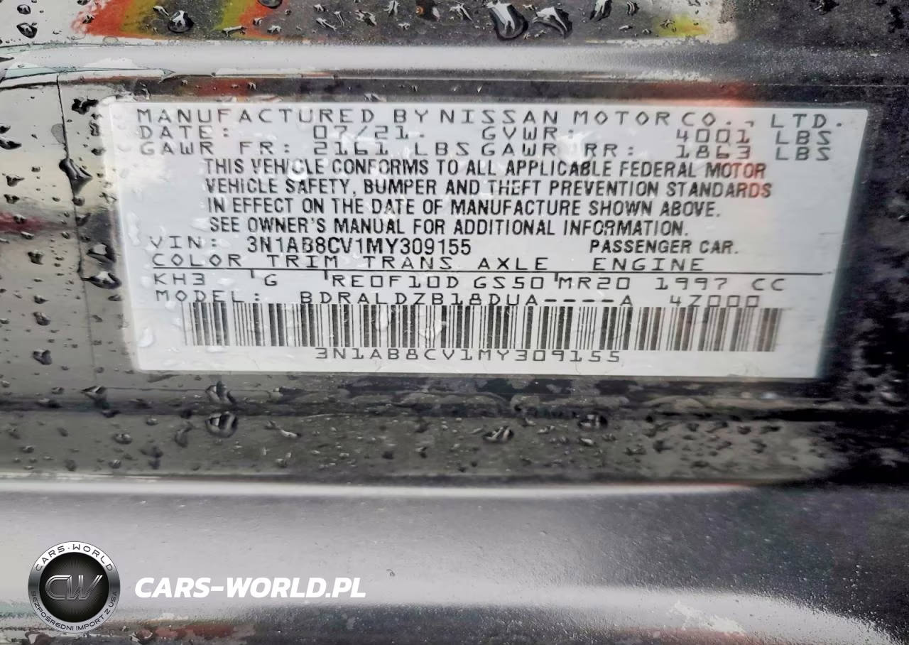 2021 Nissan Sentra Sv VIN:3N1AB8CV1MY309155 - 13