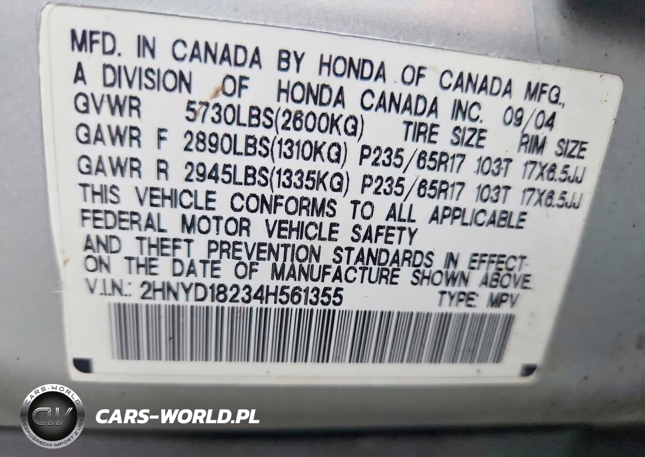 2004 Acura Mdx VIN:2HNYD18234H561355 - 13