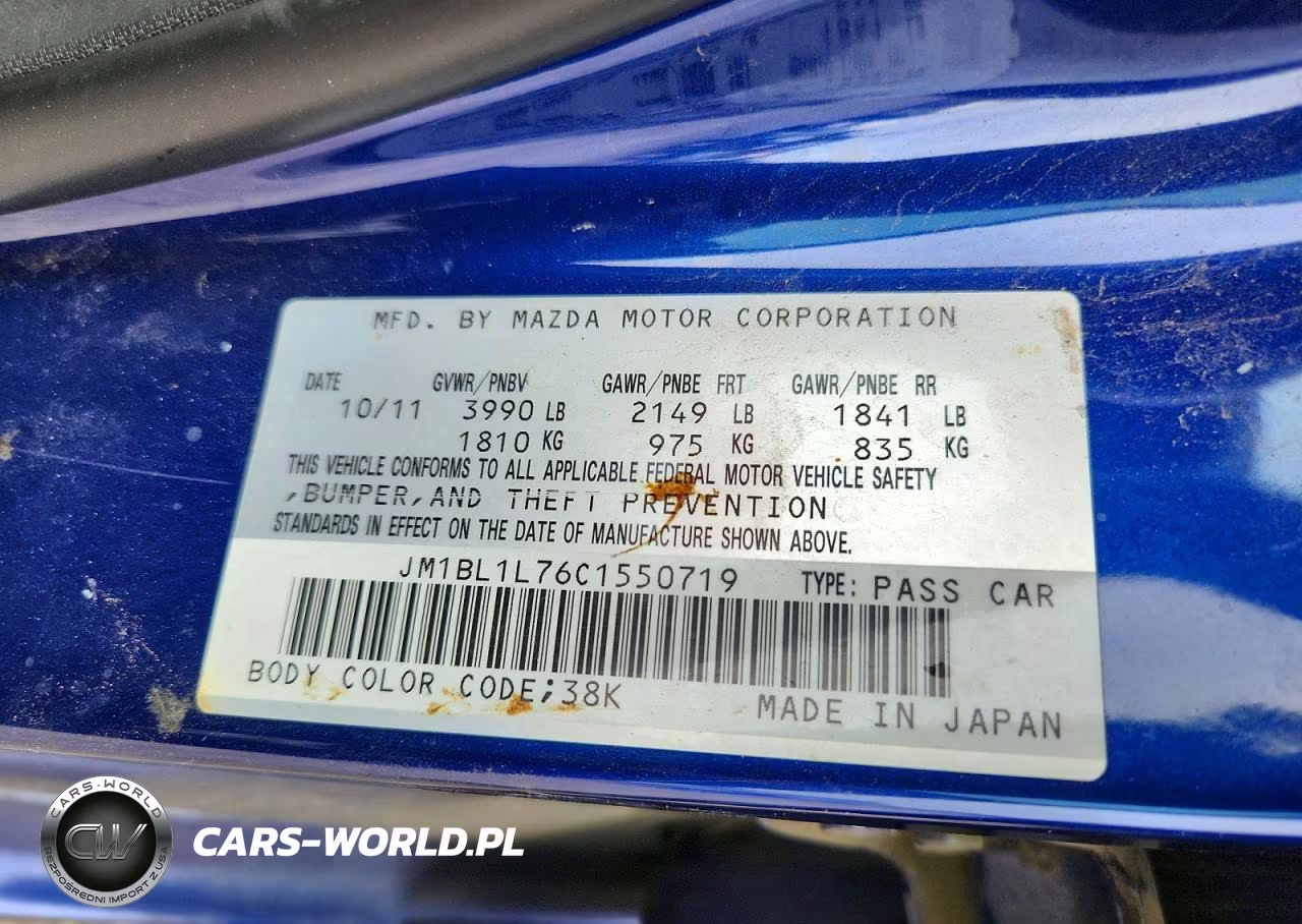 2012 Mazda 3 I VIN:JM1BL1L76C1550719 - 12