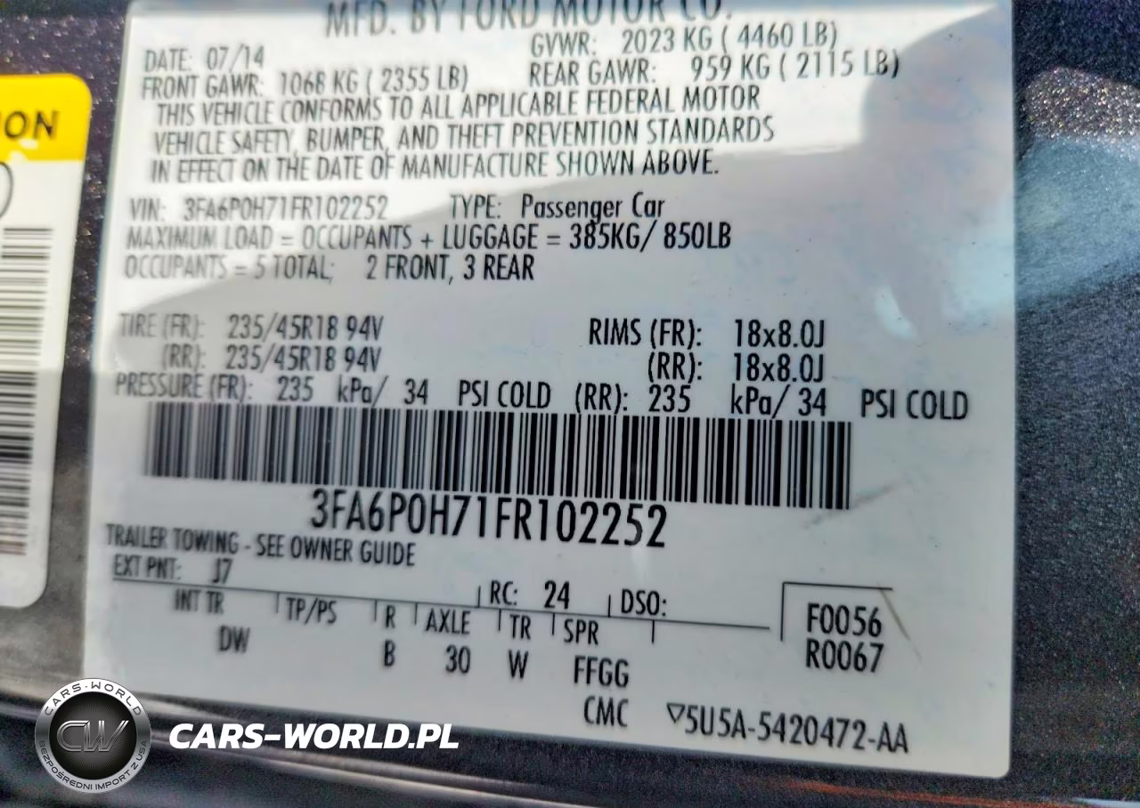 2015 Ford Fusion Se VIN:3FA6P0H71FR102252 - 12