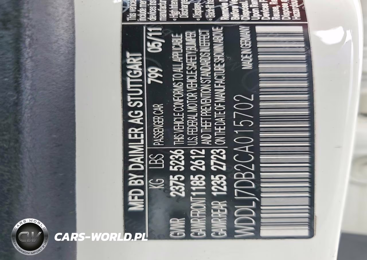 2012 Mercedes-Benz Cls 550 VIN:WDDLJ7DB2CA015702 - 13