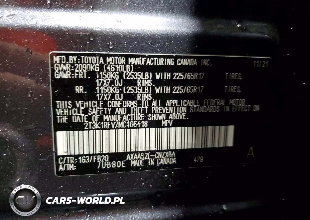 2021 Toyota Rav4 Le VIN:2T3K1RFV7MC166418 - 13