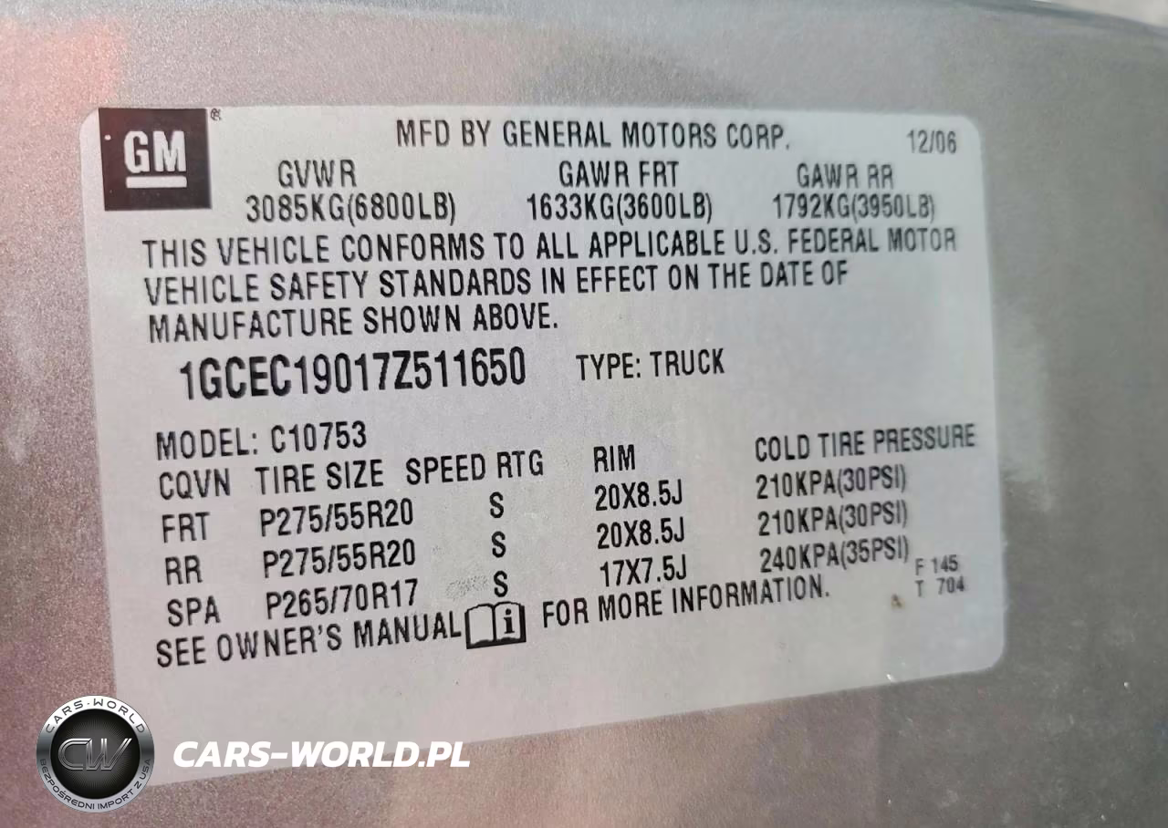 2007 Chevrolet Silverado C1500 VIN:1GCEC19017Z511650 - 12