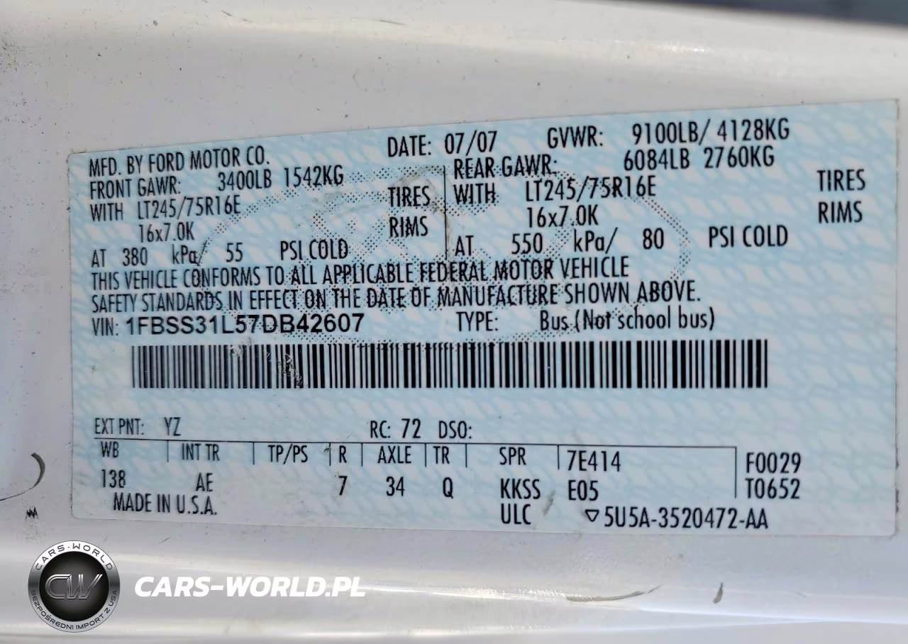 2007 Ford Econoline E350 Super Duty Wagon VIN:1FBSS31L57DB42607 - 14