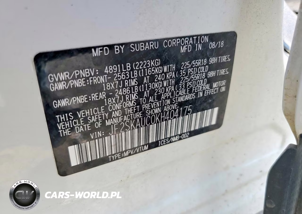 2019 Subaru Forester Limited VIN:JF2SKAUC0KH404175 - 13