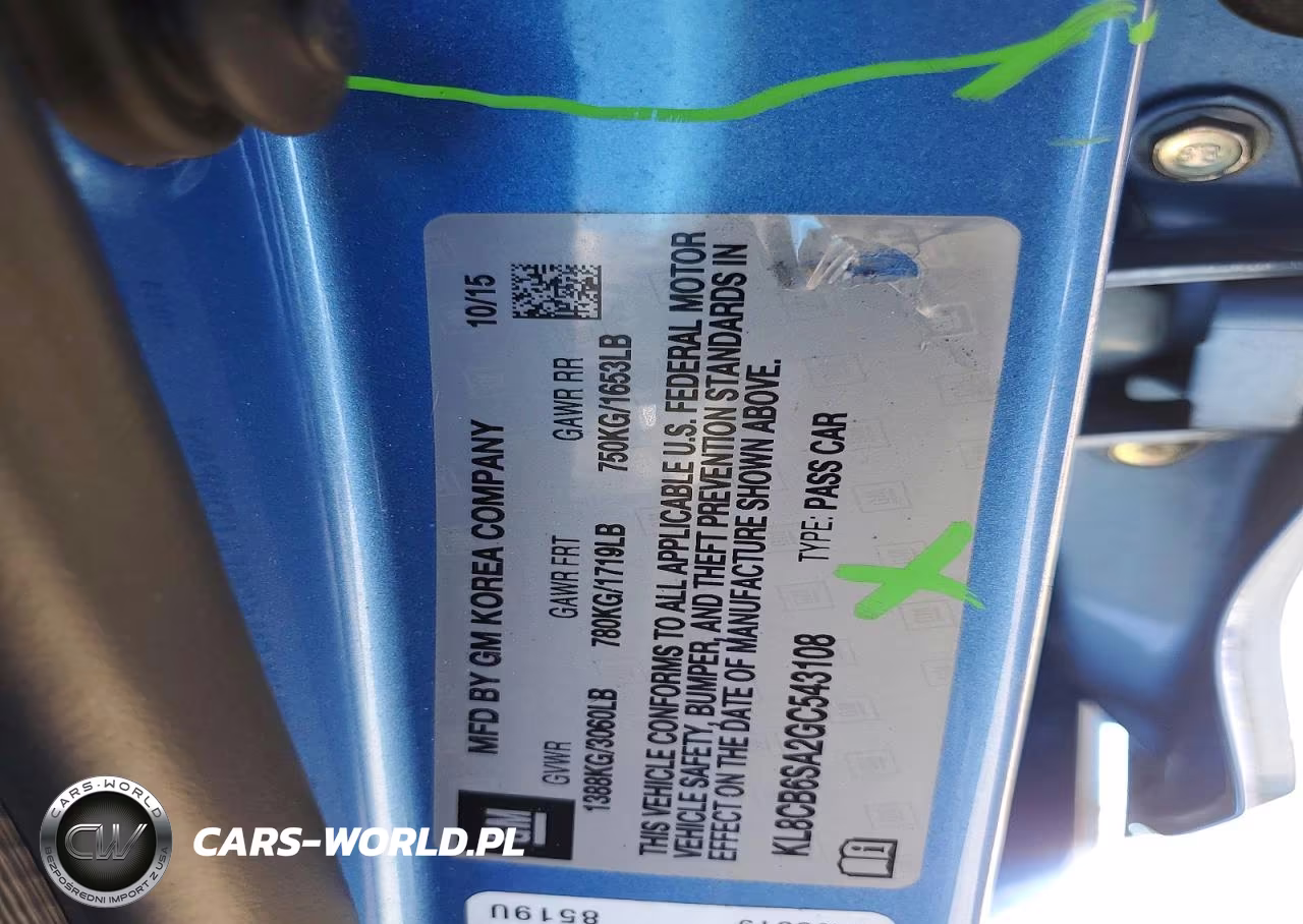 2016 Chevrolet Spark Ls VIN:KL8CB6SA2GC543108 - 12