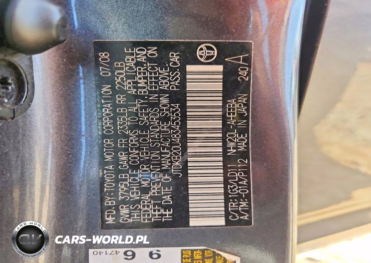 2008 Toyota Prius Touring VIN:JTDKB20U483453534 - 13