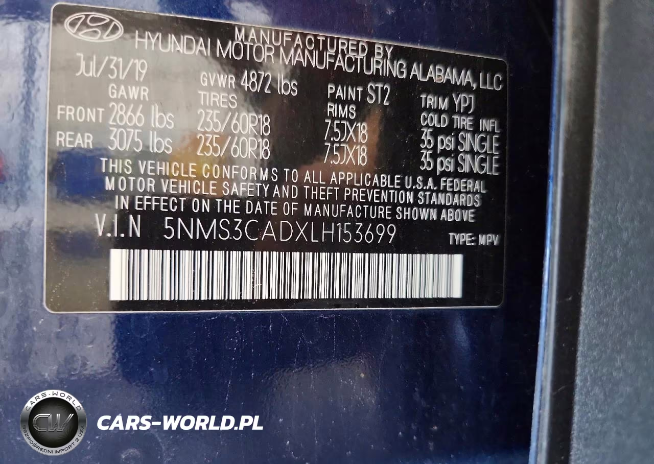 2020 Hyundai Santa Fe Sel VIN:5NMS3CADXLH153699 - 12