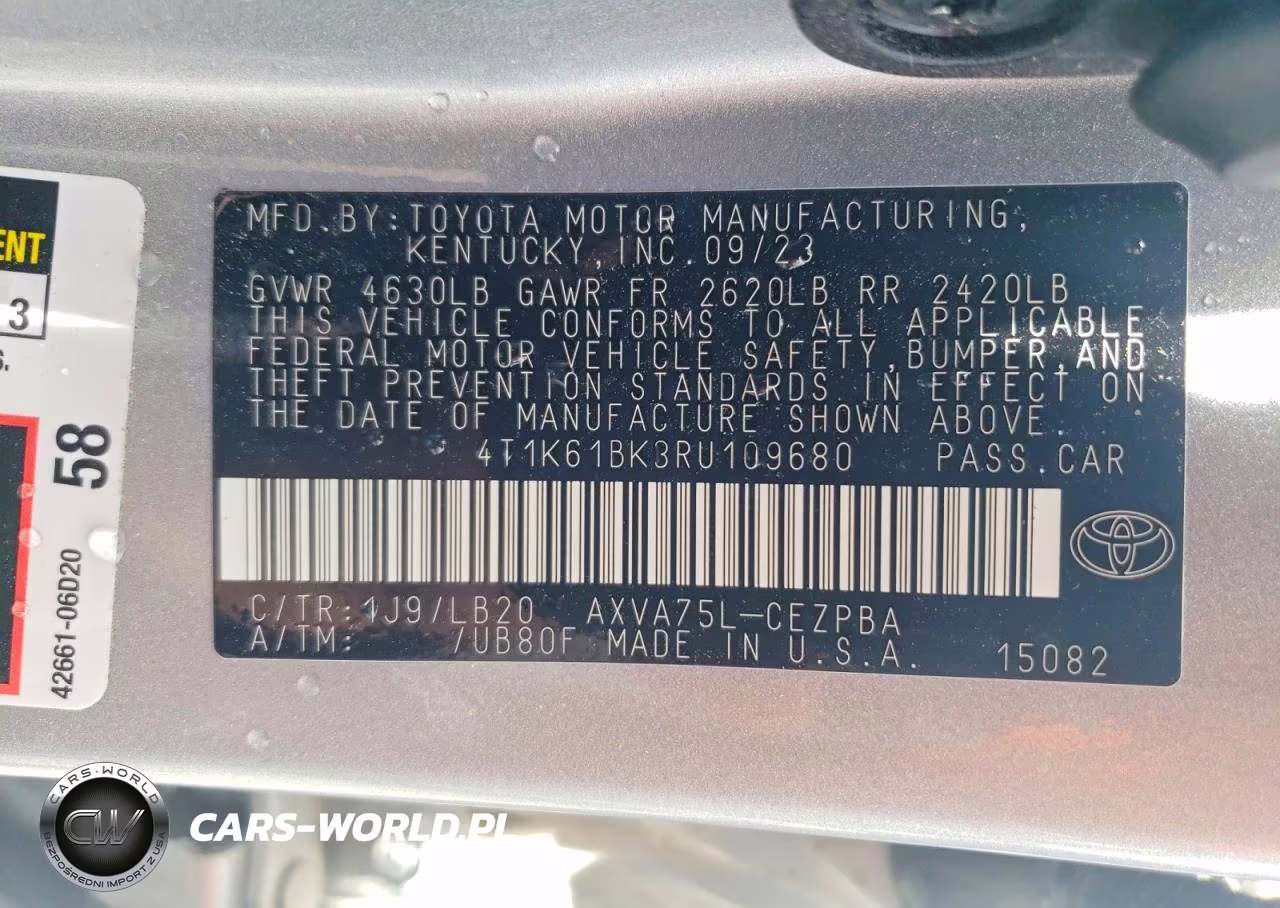 2024 Toyota Camry Xse VIN:4T1K61BK3RU109680 - 12