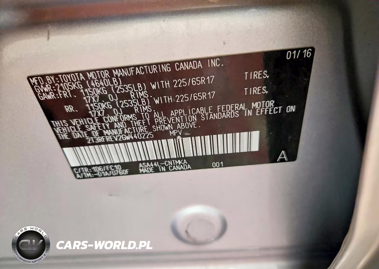 2016 Toyota Rav4 Xle VIN:2T3RFREV2GW440225 - 12