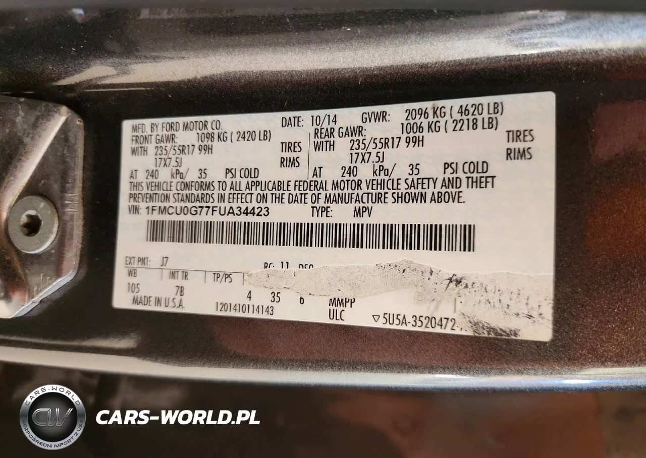 2015 Ford Escape Se VIN:1FMCU0G77FUA34423 - 13
