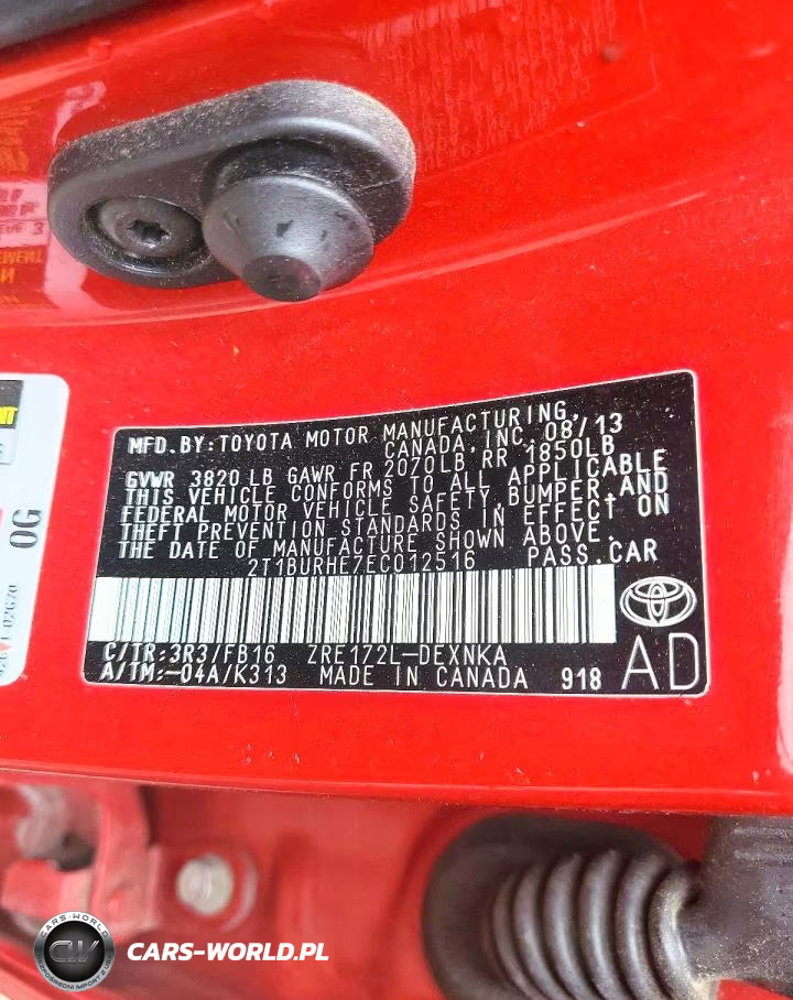 2014 Toyota Corolla Le VIN:2T1BURHE7EC012516 - 12